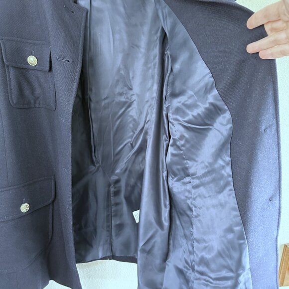 Talbots Navy Wool Blend Belted Timeless Classic Blazer Jacket - Picture 11 of 12